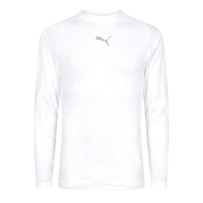 Puma Heren Logo Crew Neck Fitted Base Layer Top (Wit)