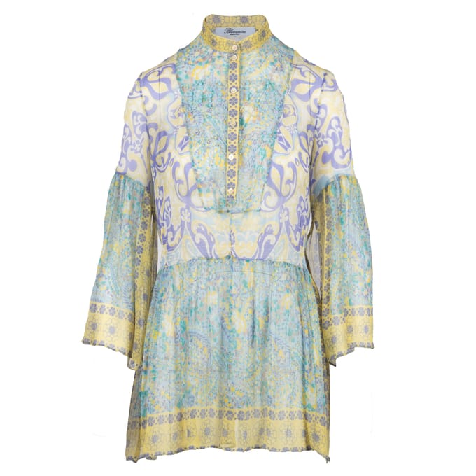 Top met kralenversiering in blauwmarijnkleur - jaren 2000