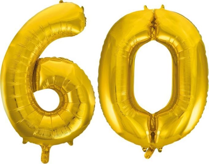 Folieballon nr. 60 Goud 86cm