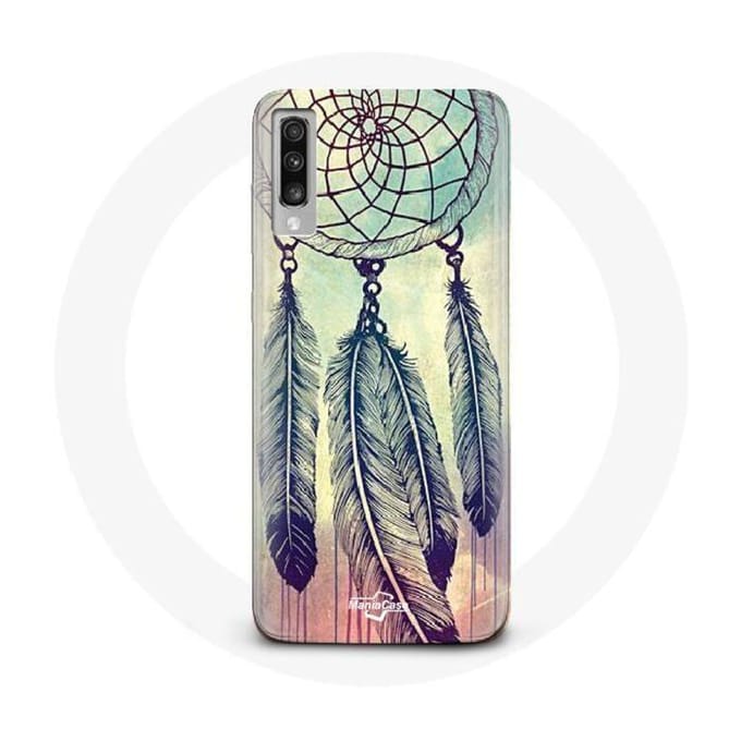 Samsung Galaxy A70 hoesje Kleurrijke dromenvanger bruin