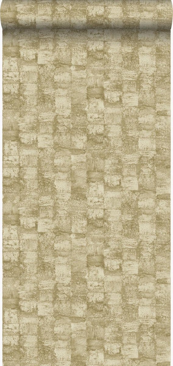 Origin Wallcoverings behang met structuur khaki groen - 53 cm x 10.05 m - 347364