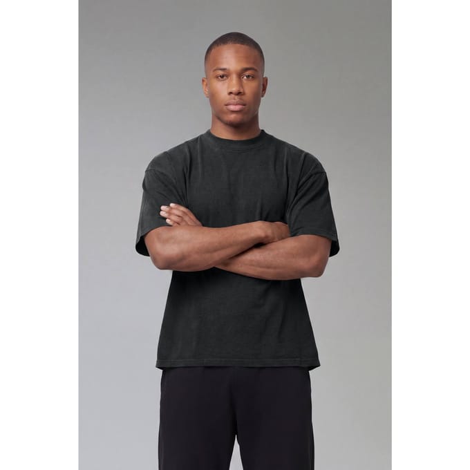 One More Rep Gewassen Oversized Verlengde Hals T-shirt | Black | Size Medium