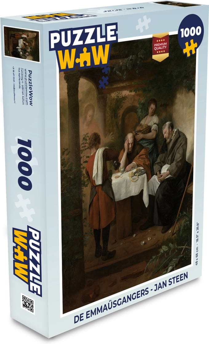 Puzzel De Emmaüsgangers - Jan Steen - Legpuzzel - Puzzel 1000 stukjes volwassenen