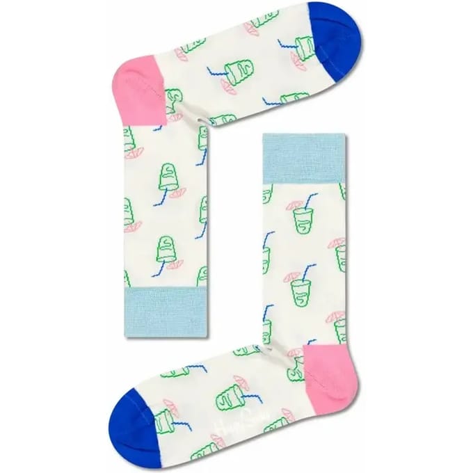 Happy Socks Lemonade Sock - ranja met een rietje - Unisex - Maat: 41 - 46