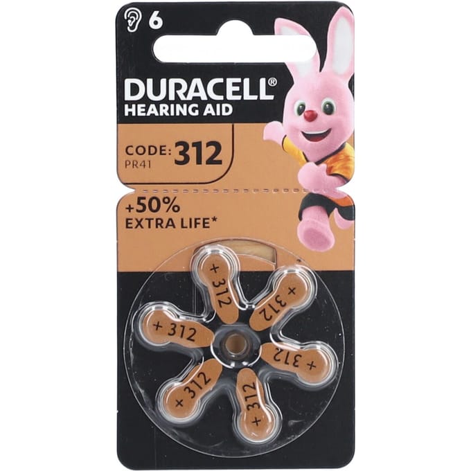 Duracell Easy Tab Hoorbatterij Da312 Bruin 6 Batterijen