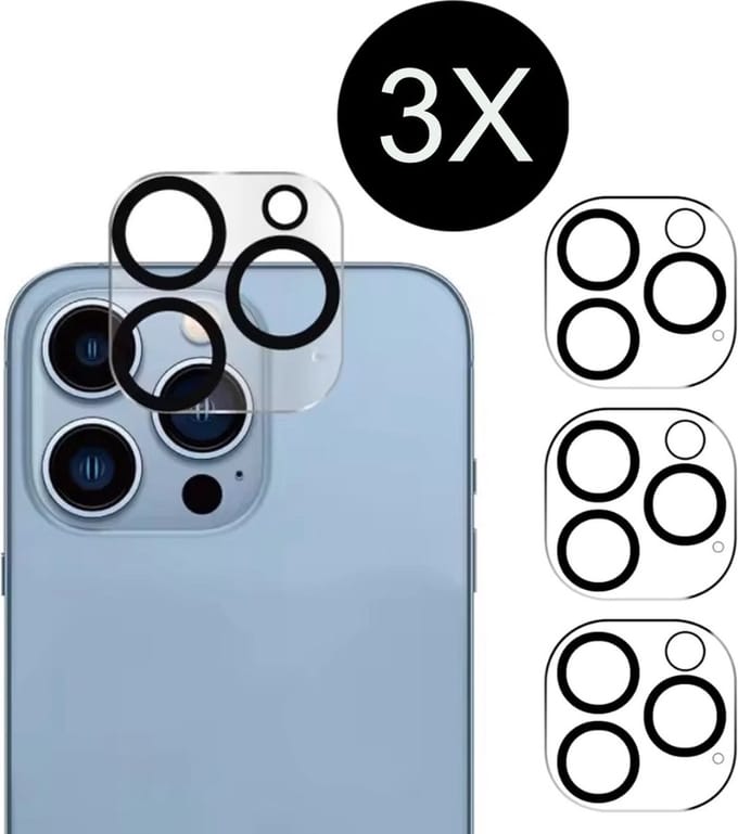 TG Techgrip - 3 Stuks Camera Lens Screenprotector geschikt voor iPhone 14 Pro - 9H Camera Screen Protector Tempered Glass Geschikt voor iPhone 14Pro Camera Protector