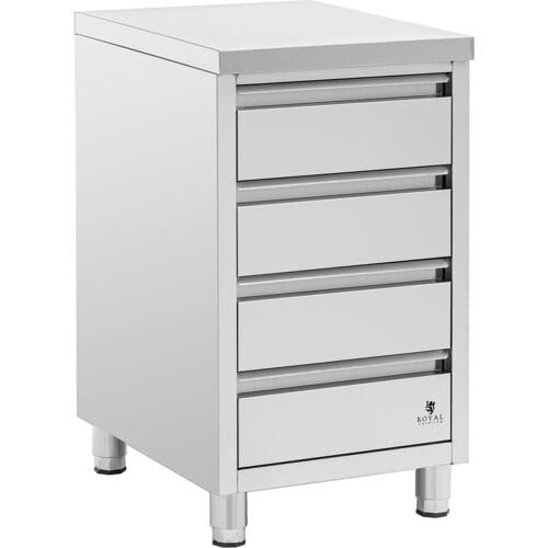 RVS werkkast - 4 laden - 50 x 60 cm - Royal Catering RCCD-4S