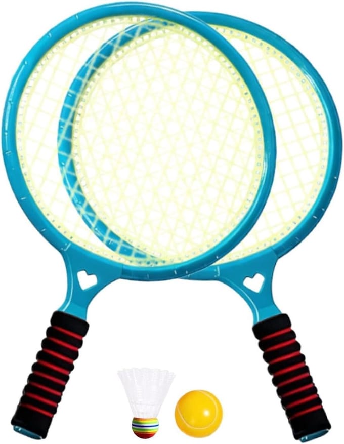 Kinder badmintonset - Sportspel racket - Buiten spelen - Comfortabele grip - 45 cm pakket - Multicolor