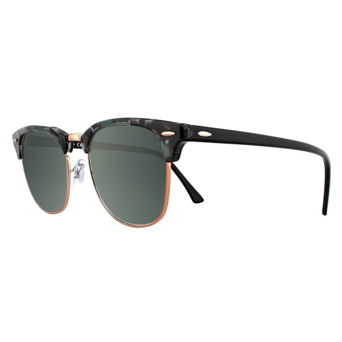 Ray-Ban Zonnebril Clubmaster 3016 125571 Spotted Grijs Groen Donker Grijs Verloop