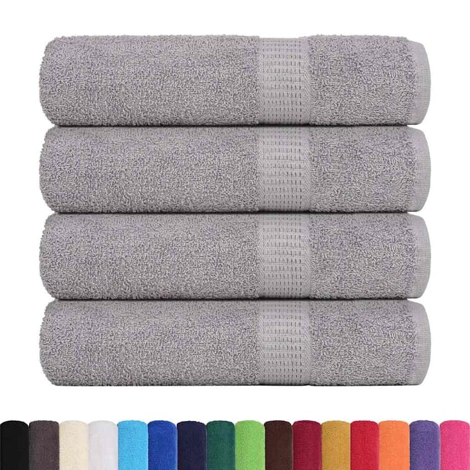 vidaXL - Badhanddoeken - FROGN - 4 - st - 100x150 - cm - 360 - g/m² - grijs