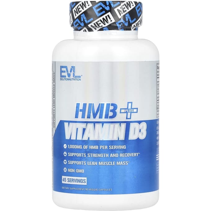 EVLution Nutrition, HMB + Vitamine D3, 90 Plantaardige Capsules