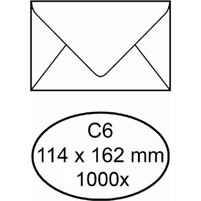 Envelop IEZZY bank C6 114x162mm gegomd wit 1000 stuks