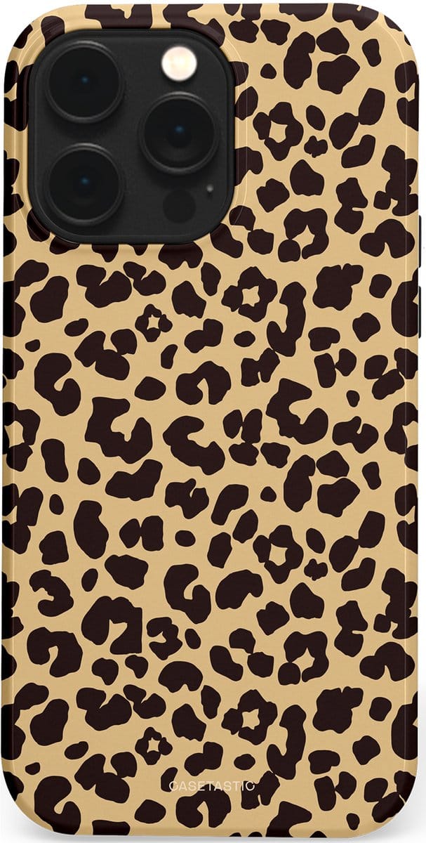 Casetastic hoesje geschikt voor Apple iPhone 14 Pro Max - MagSafe - Dubbellaagse bescherming - Wild - Fashion Case - Beige Zwart