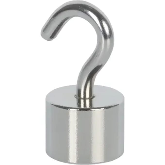 Fix-o-moll Magneet Met Haak - Rond - Neodymium - 20x41mm - 2 Stuks