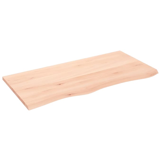 vidaXL - Wastafelblad - 100x50x2 - cm - onbehandeld - massief - hout