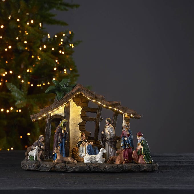 STAR TRADING LED sfeerlamp Nativity, batterijvoeding, 37 cm