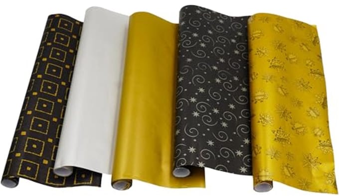 Kerst Thema Cadeau Inpakpapier 20 Rollen Goud Design