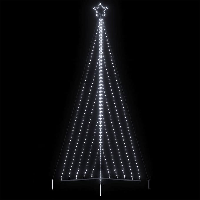 vidaXL LED-kerstboom 570 LEDs koud wit 399 cm