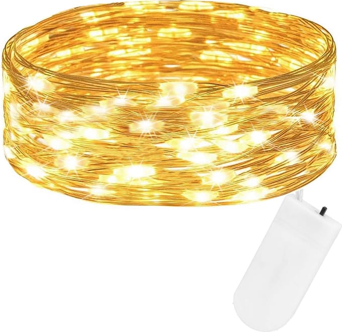 Springos Kerstboomverlichting | Met 10 LED Lampjes | 1 M | Warm Wit