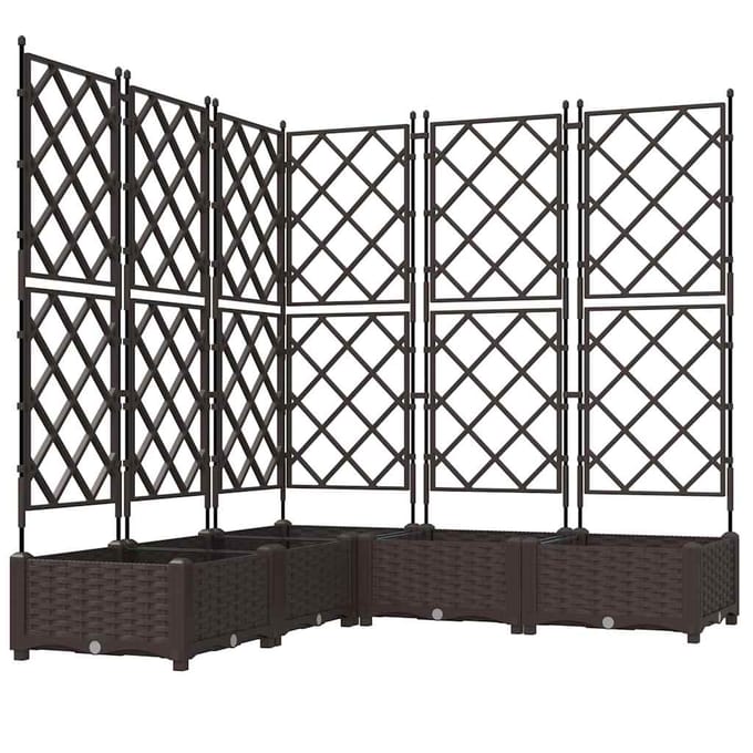 vidaXL - Plantenbak - 5 - st - Bruin - 120 - x - 120 - x - 125,5 - cm - PP