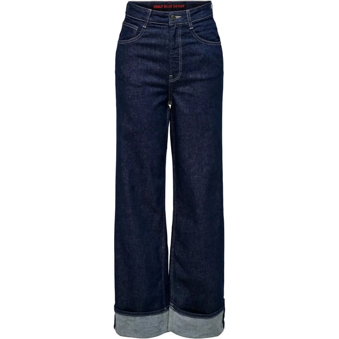 ONLY - ONLMERCER HW WIDE FOLD UP RED DNM REA - Dames - Jeans