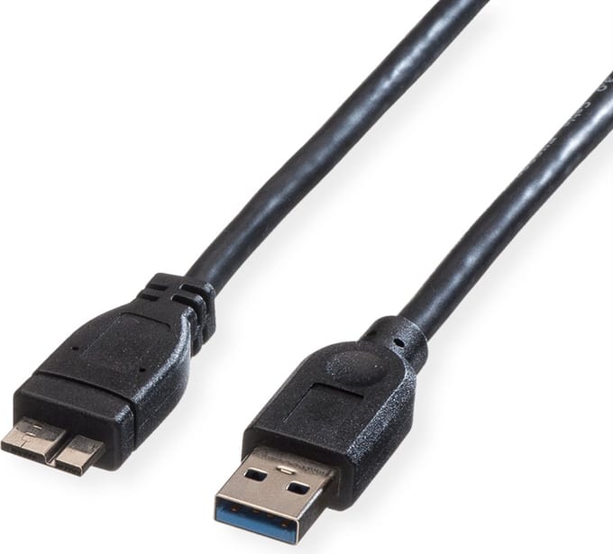 ROLINE USB 3.2 Gen 1 kabel, type A M - Micro A M, zwart, 0,8 m