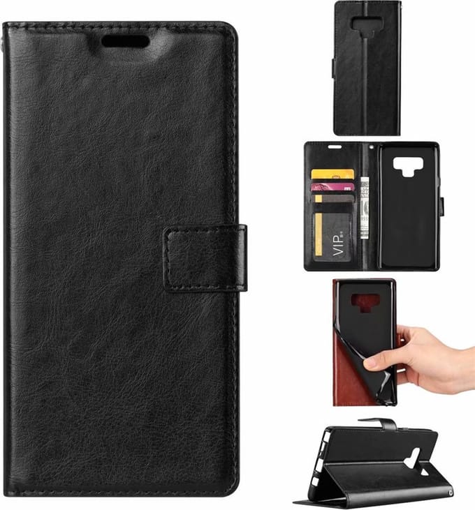 Bookcase Geschikt voor: Samsung Galaxy Note 9 - Zwart - portemonnee hoesje