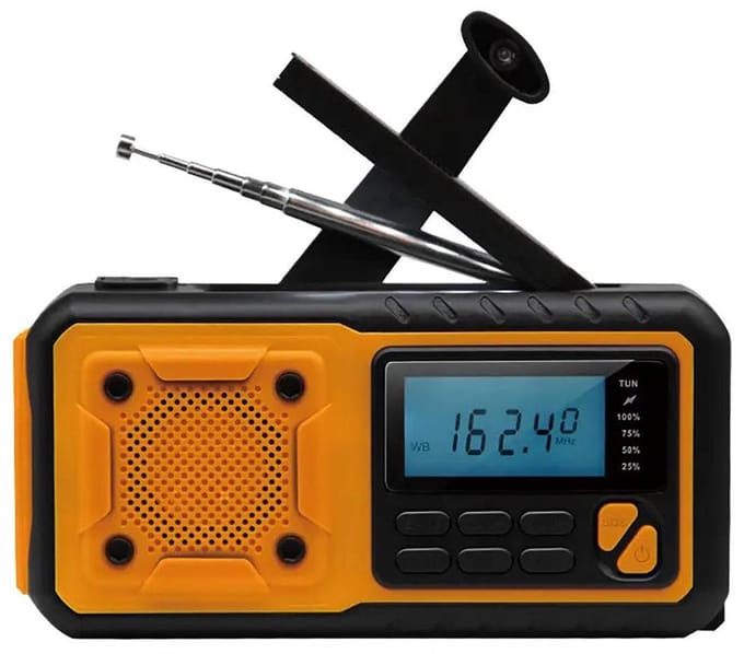 Noodradio - FM/AM/SW - 4000 mAh - AAA - Zonnepaneel - Opwindbaar