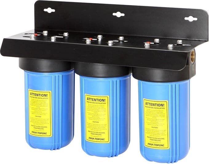 Waterfilter met 3 x 10 inch PP/GAC/CTO filter