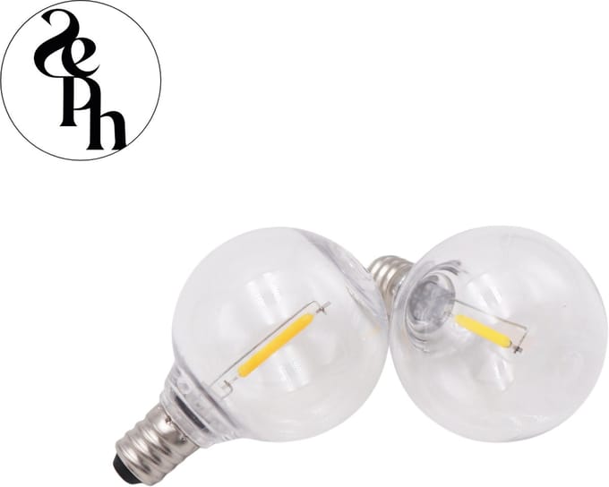 SEPH® Led lichtbronnen E12 voor 7,5 en 15 meter lichtsnoer - 2 stuks - E12 fitting - Glas - LED