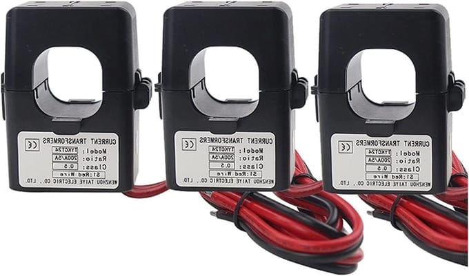 Stroomtransformator Set - CT Sensor - Stroom Meting - Zelfsluitende Structuur - 24MM Opening - Zwart