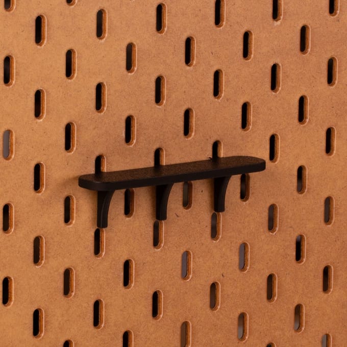 Standaard plankje vlak voor Ikea Skadis Pegboard 12x2,5 cm - Zwart - Display