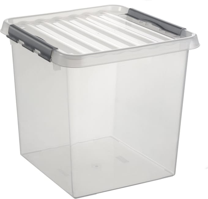 Sunware Q-line opbergbox 38L- 40x40x40 cm - Transparant/Metaal