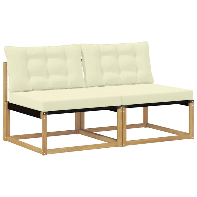 vidaXL - Buiten - Midden - Sofa - Massief - Acacia - Hout - Wit