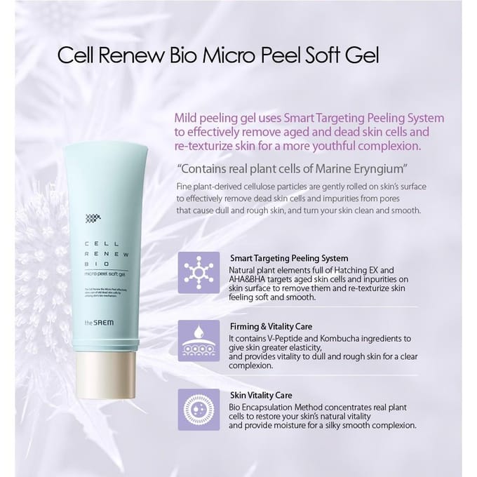 The Saem, Cell Renew, Bio Micro Peel Soft Gel, 5.41 fl oz (160 ml) white