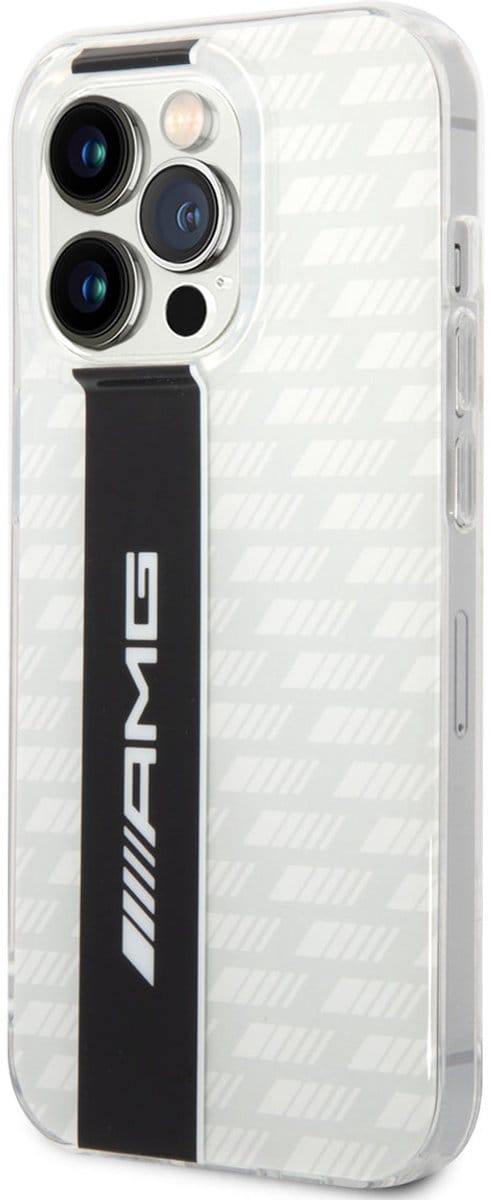 AMG iPhone 14 Pro Back cover case - Double Layer - Carbon Pattern - White