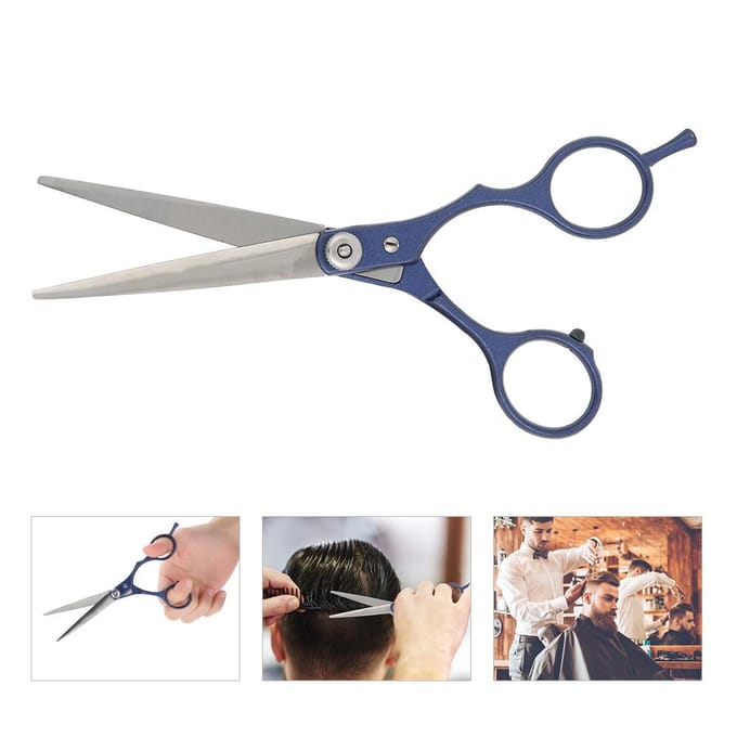 Ciseaux de coupe de cheveux professionnels Ciseaux de coiffeur Salon familial Outil de coiffure Dents plates Bleu bleu
