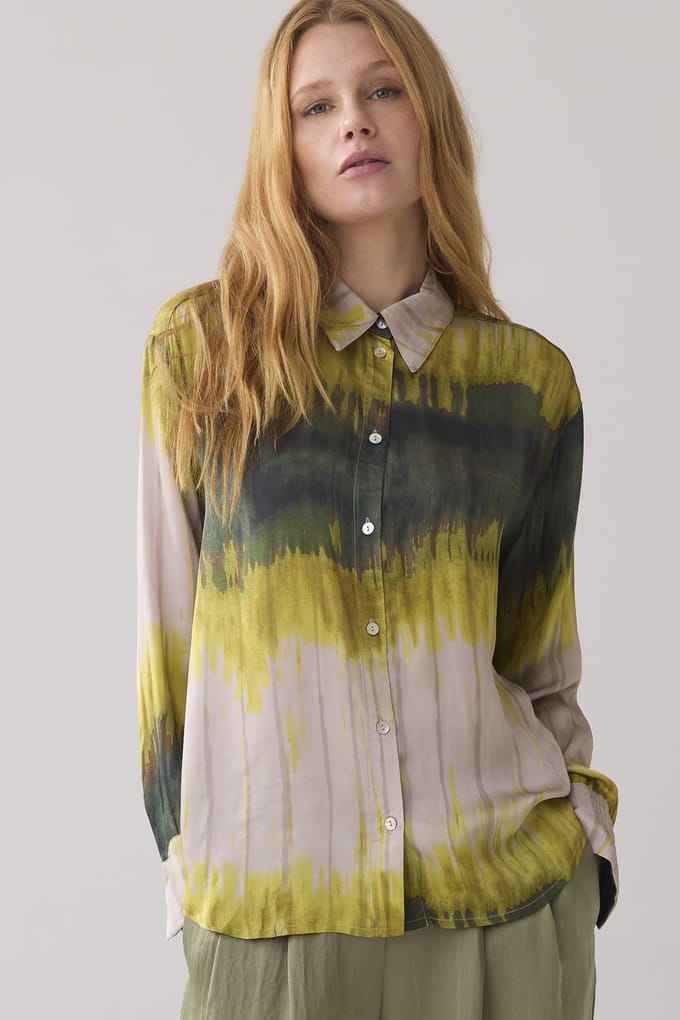 Summum Woman Blouse Tie Dye Stripe Multicolour Größe: 38 | Longsleeves Outlet | Damen