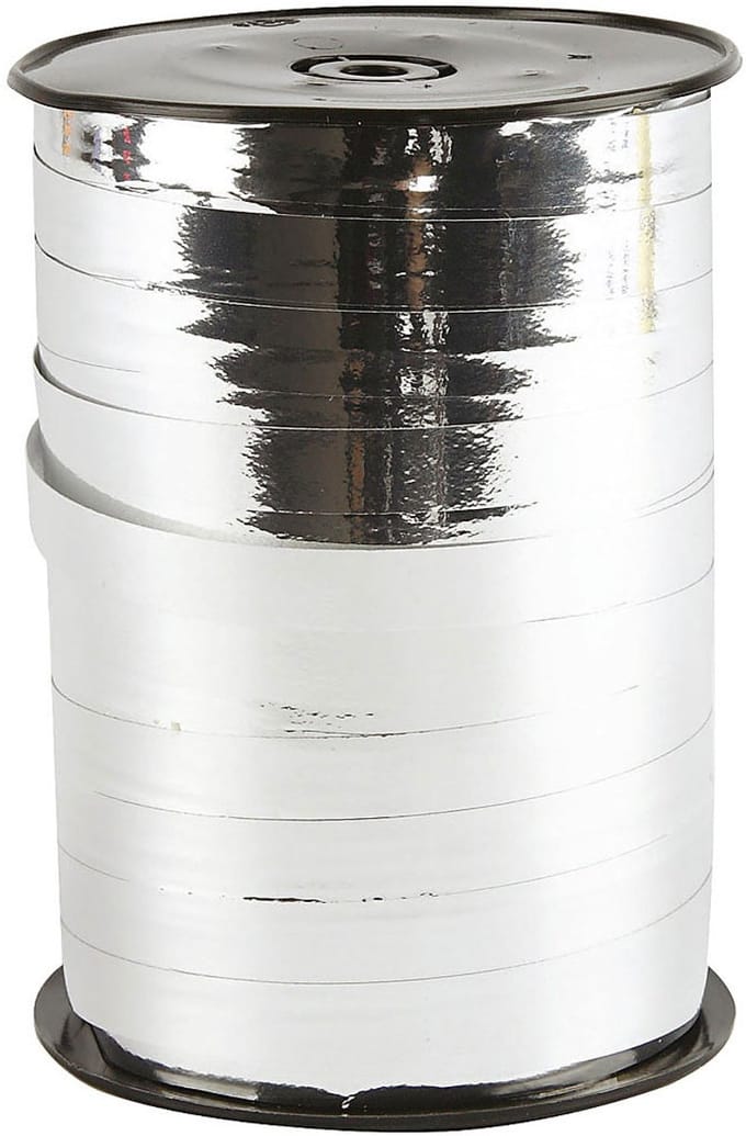 Krullint, b: 10 mm, zilver metallic, 250 m