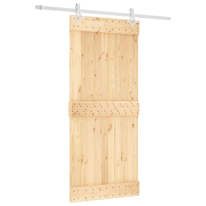 vidaXL - Schuifdeur - 90 - x - 210 - cm - Massief - Pine - Hout - (Onbehandeld)