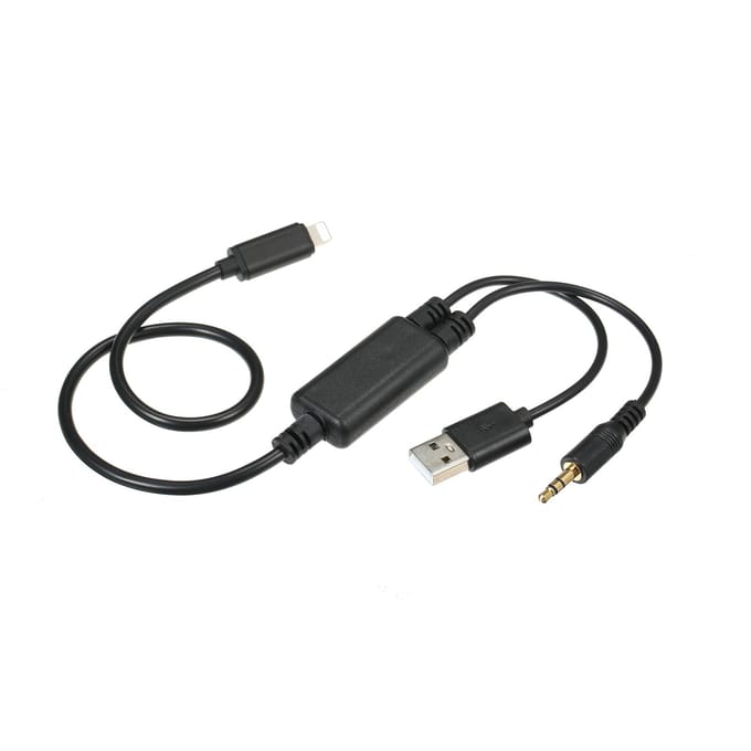 Audio USB-kabel AUX-adaptervervanging voor BMW & Mini iPod iPhone 6 7 8 X XS XR-interface zwart