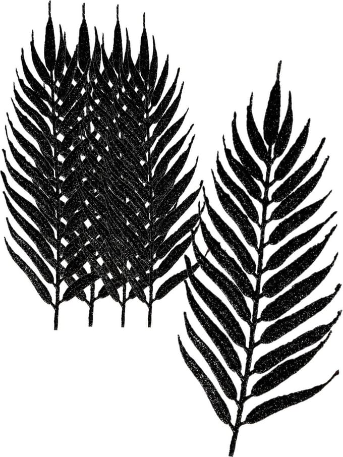Othmar Decorations kerstdecoratie bladeren 6x-zwart 24 cm glitter