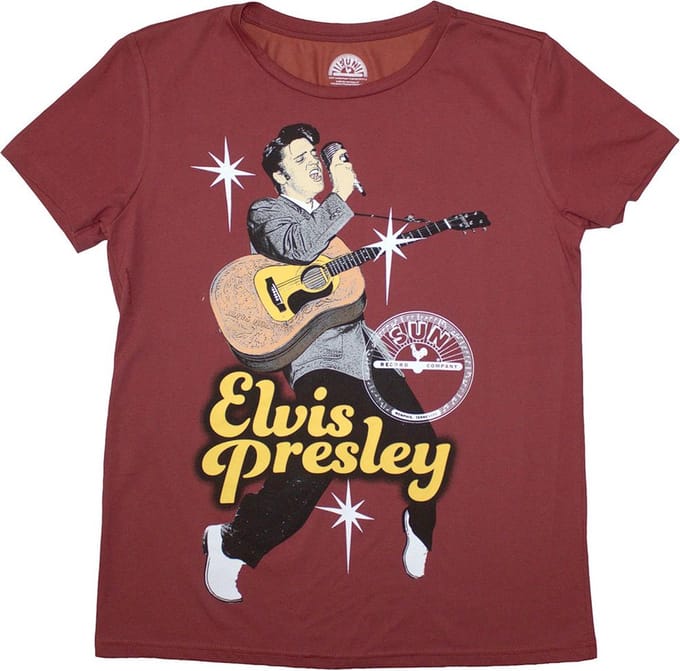 Elvis Presley - Elvis Mic Dames T-shirt - S - Rood