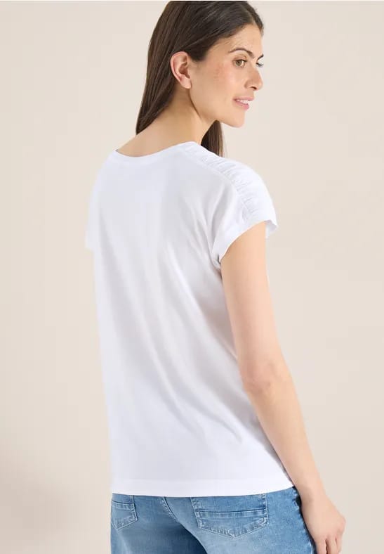 Shirt met korte mouwen en rimpels