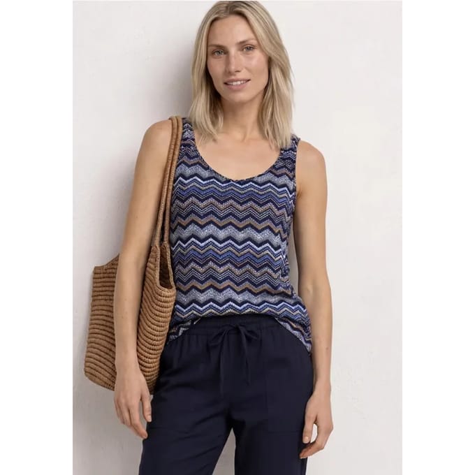 Top met V-hals en knoopdetail