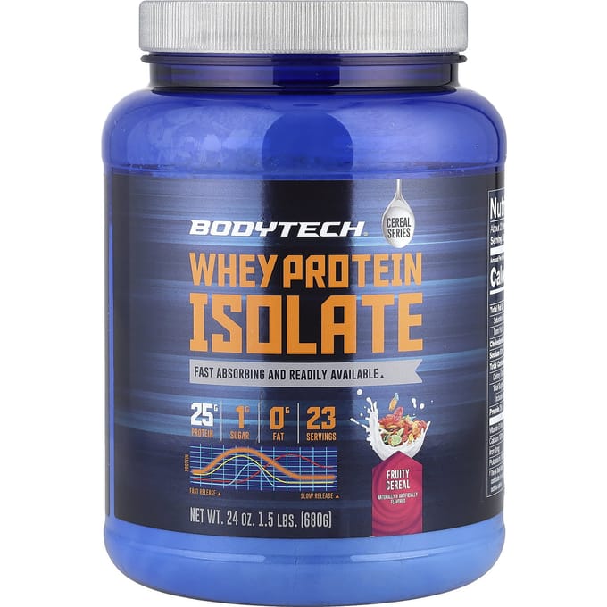 BodyTech, Isolat de Protéine de Whey, Céréales Fruitées, 1,5 lb (680g)
