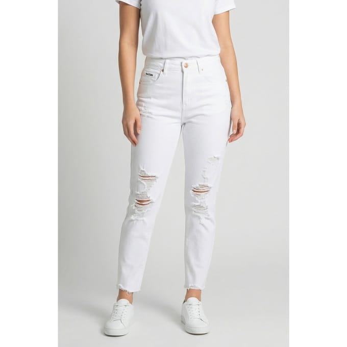 RAIZZED Oceans Cropped Jeans White Größe: W25 | Straight Jeans Outlet | Damen | Weiß