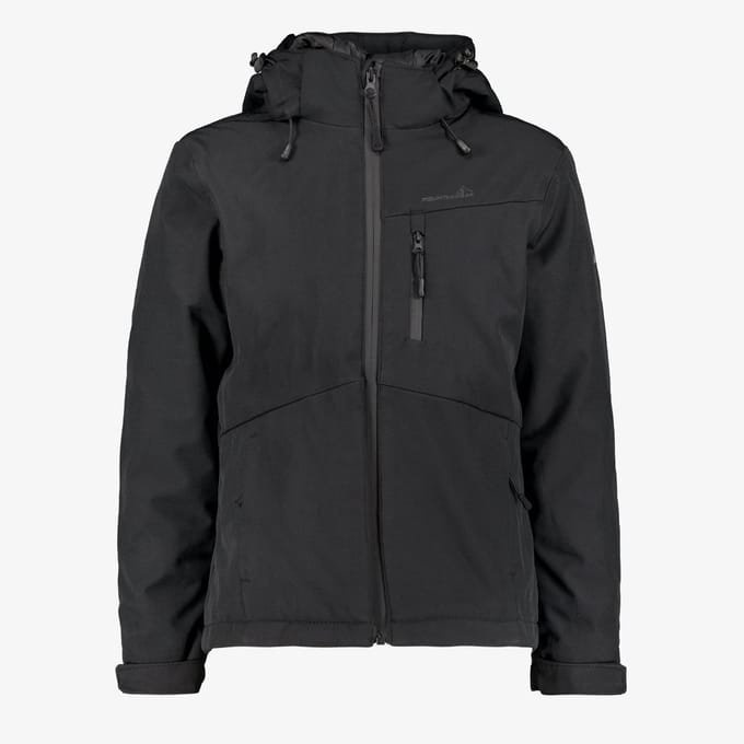 Mountain Peak gewatteerde kinder softshell jas zwart - Maat 122/128