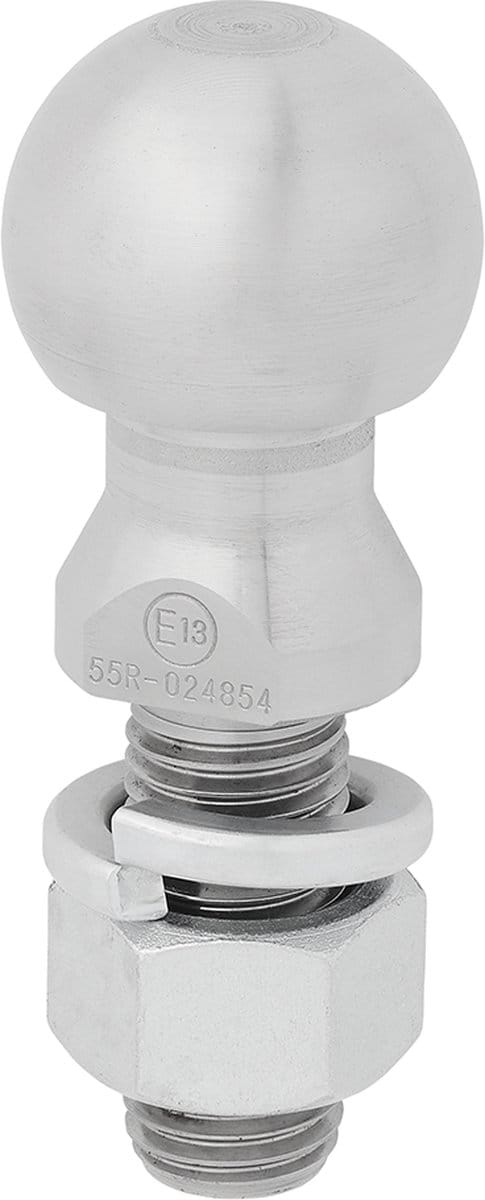ProPlus Trekhaakkogel Recht - M24 x 55mm - E13-gekeurd - Bumper Trekhaak - Koppelkogel - Wit