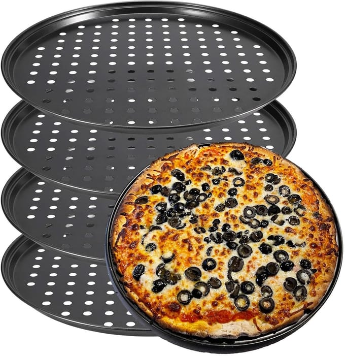 Dailygoods- Pizza Bakpan 30 cm - Ronde Pizzapan met Gaten